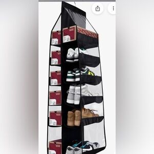 Clever Container black hanging shoe holder with 9 pockets on each side